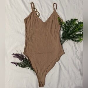 Forever 21 Tan Ribbed Bodysuit
